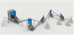 Технологическая линия производительность до 150 т/ч для производства кубовидного щебня (песка)
